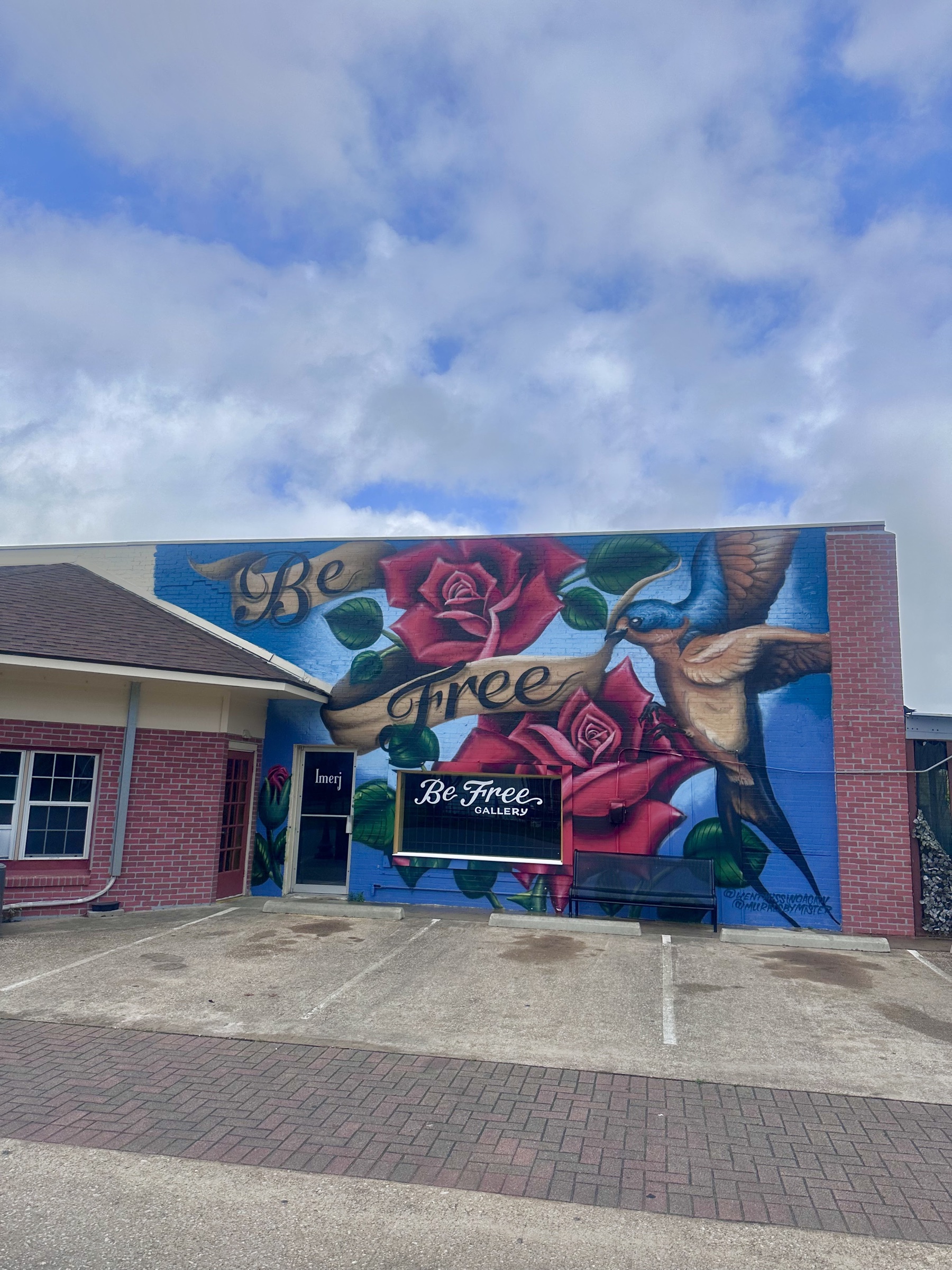 Be Free Gallery exterior mural — Huntsville, Texas